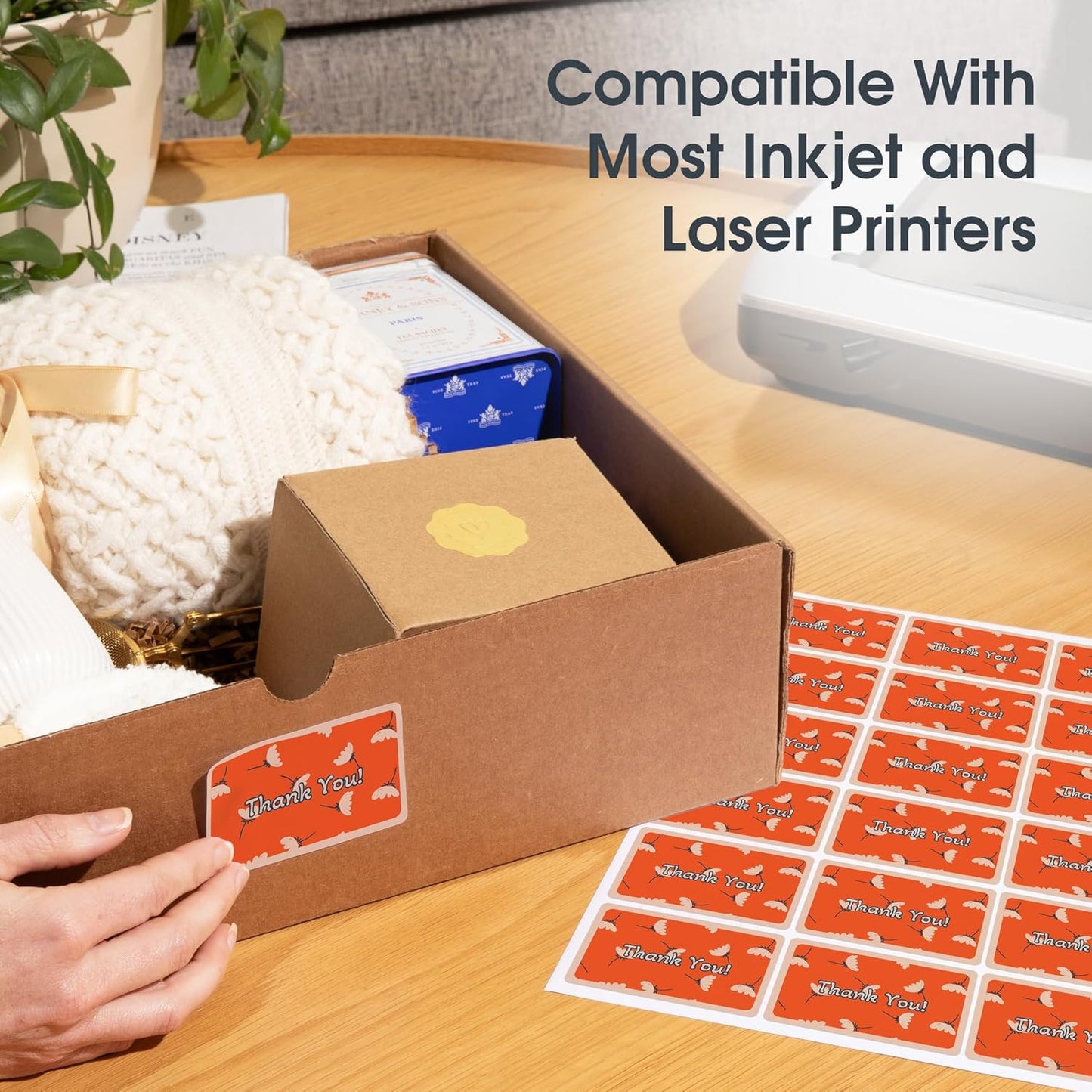 4" X 1 1/3" Matte White Printable Labels Compatible with Inkjet and Laser Printers - 250 Sheets, 3500 Total Paper Stickers for Addresses, Mailing, and Barcodes - Spartan Industrial