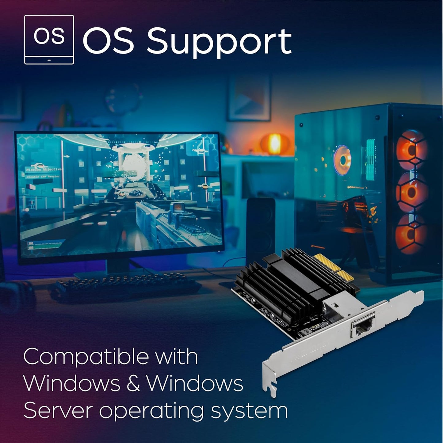 TRENDnet 10G PCIe Network Adapter, TEG-10GECTX, Convert a PCI Express Slot Into a 10 Gigabit Ethernet Port, 802.1Q VLAN Tagging, Windows and Windows Server Support