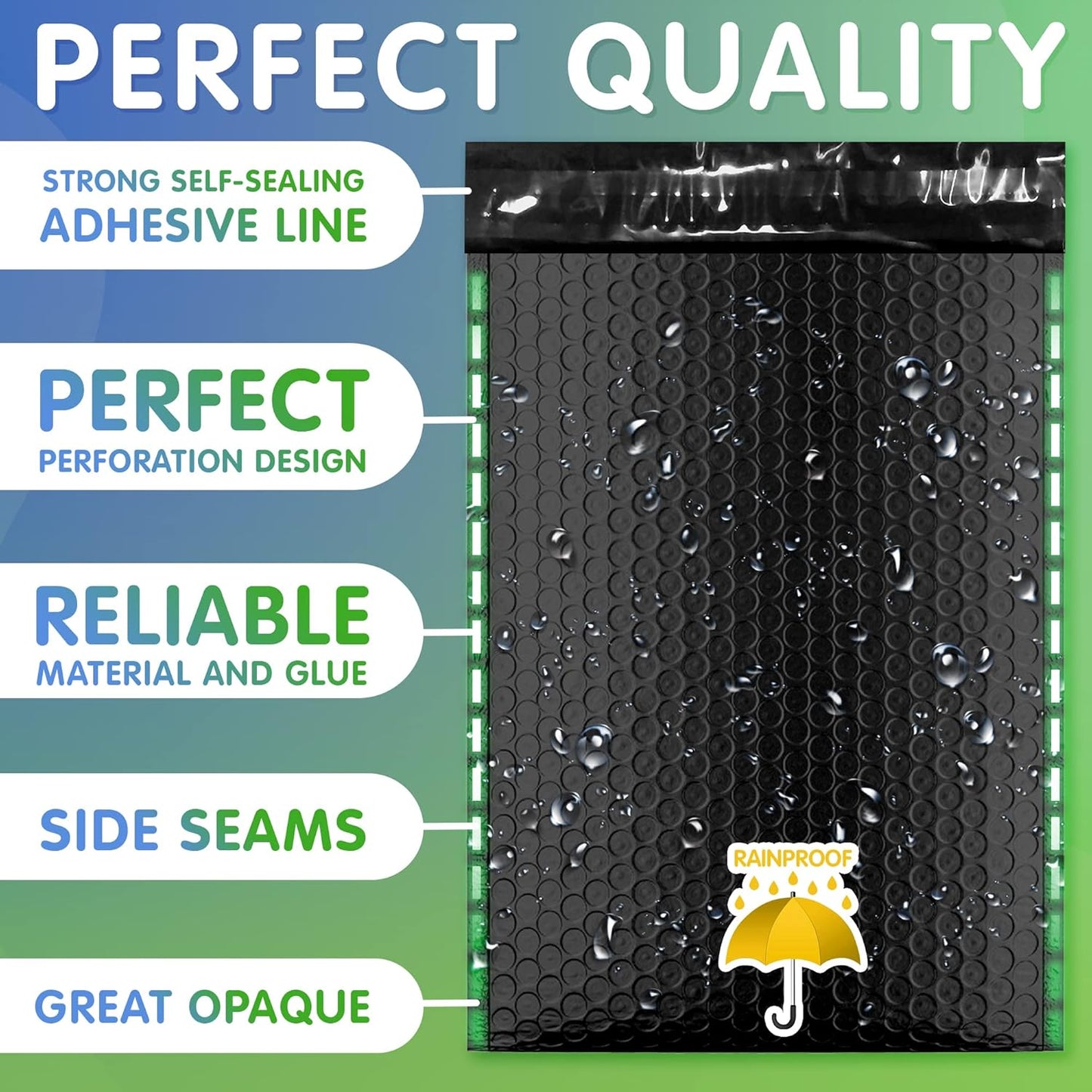 Black Poly Bubble Mailers Self Seal, 6.5 x 9 Inch. 250 Pack Bubble Packaging Envelopes for Shipping. Durable Sealed Mailing Envelopes Bubble Padded. Waterproof Bubble Bags for Shipping