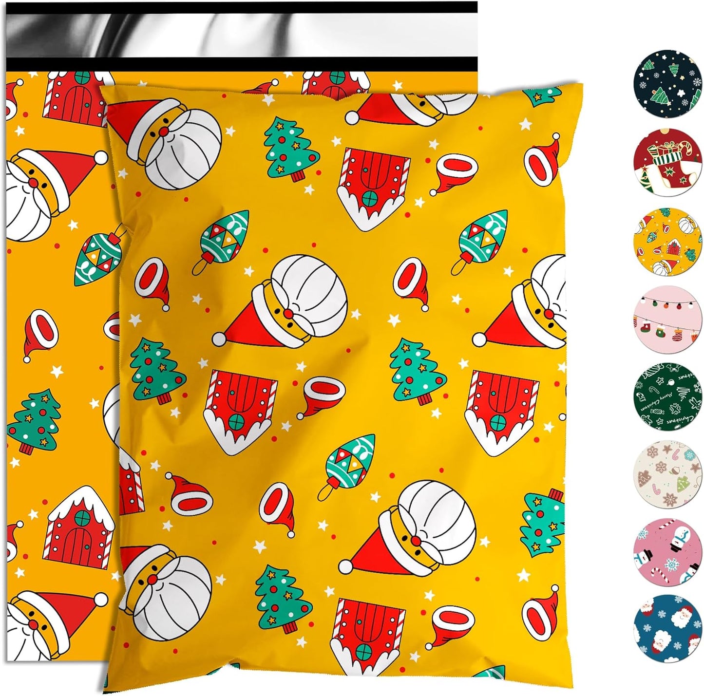 Christmas Poly Mailer 6x9 Inch 100 Pcs, Waterproof Shipping Bags for Clothing, Tear-Resistant Mailier Bags, Strong Mailing Bags with Self-Seal - Santa claus Printed
