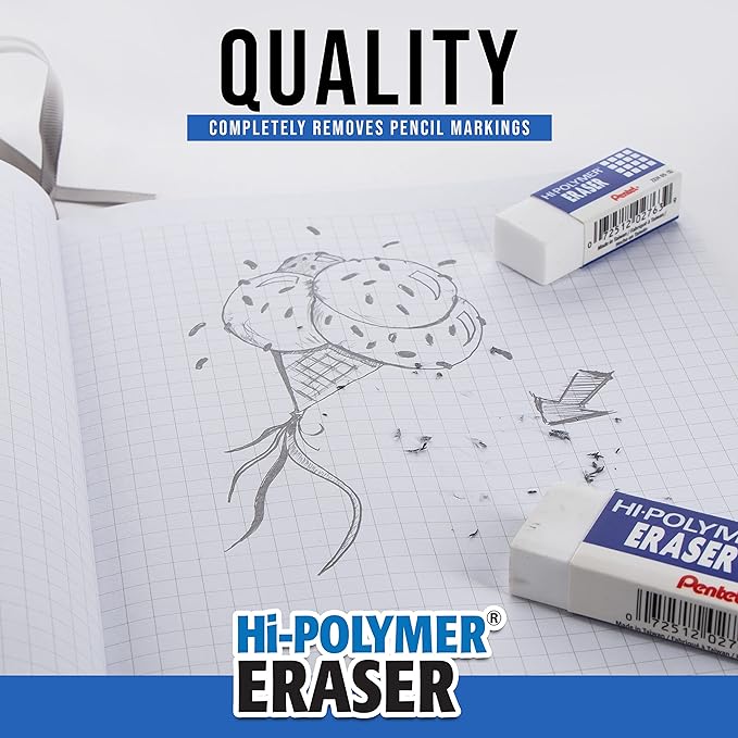 Pentel Hi-Polymer Block Eraser, Box of 48 - Image 4