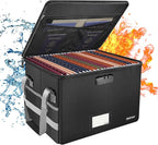 ENGPOW File Box with Lock, Fireproof Document Box with Pockets, Collapsible - Image 8