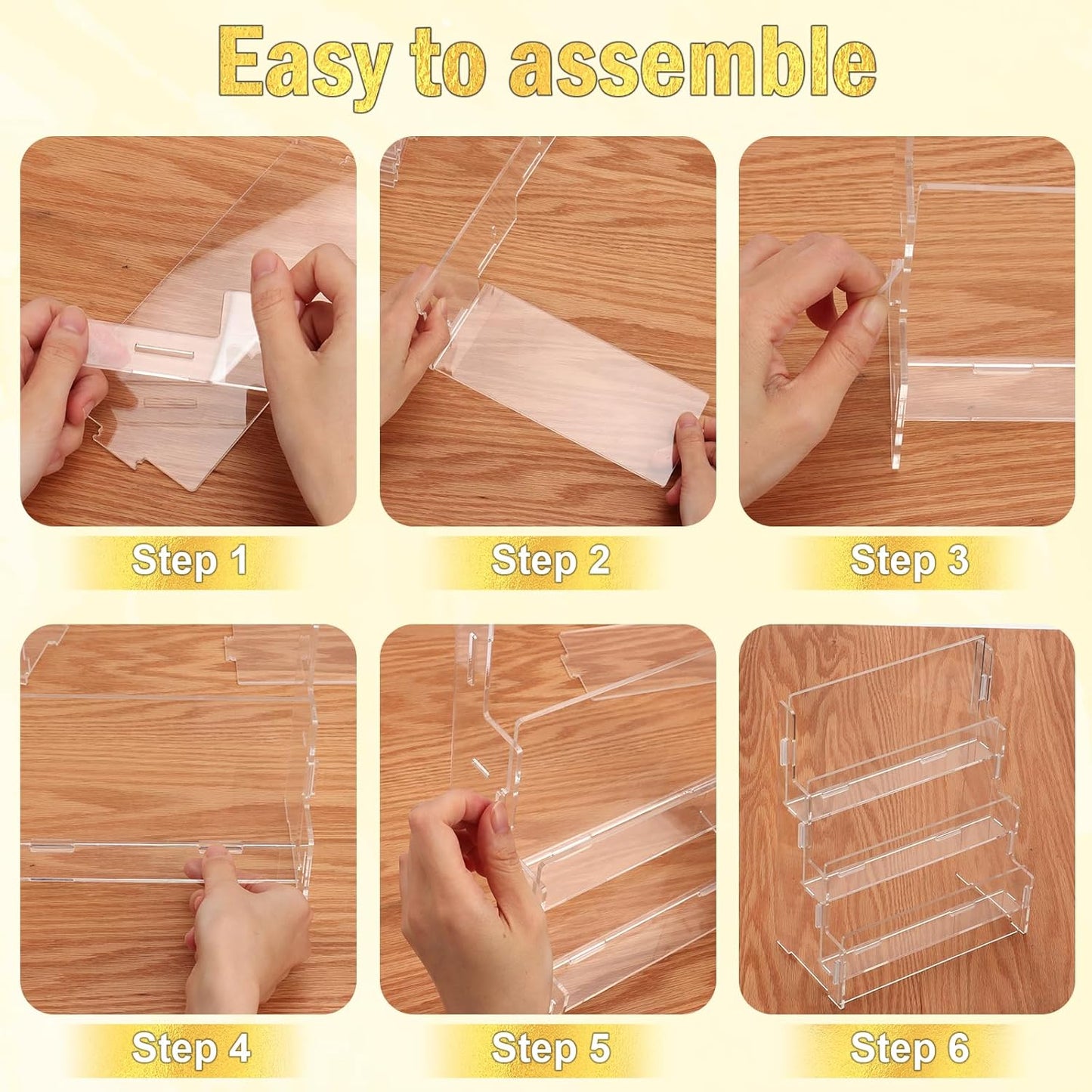 3 Tier Acrylic Trading Card Display Stand Graded Card Display Baseball Card Display Case Sports Card Display Case Magnetic Card Holder Stand Stadium Displays for Trade Shows Vendors Retail (No Cards)