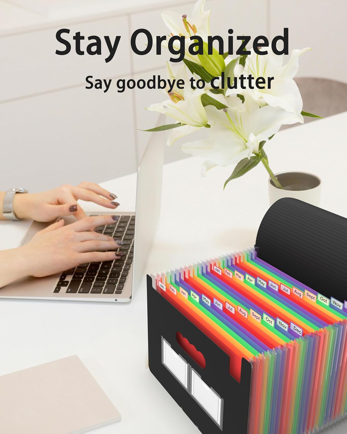 Accordion File Organizer, 3 Pack 24 Pockets Expanding File Folders, Portable Monthly Bill Receipt Documents Organizer with Colorful A-Z Tabs, Letter/A4 Size - Blue