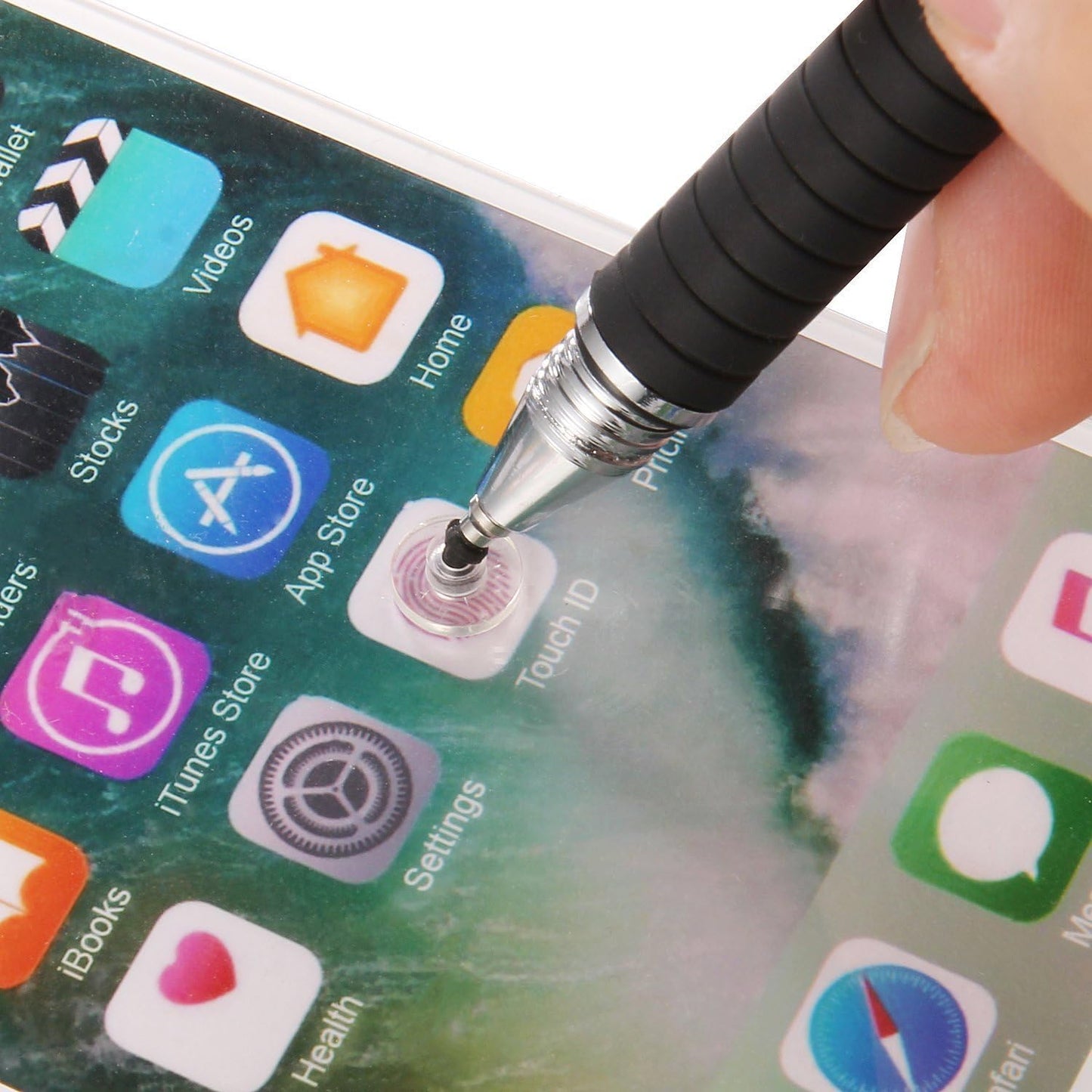 Mixoo 2-in-1 Precision Disc & Fiber Stylus with 3 Replaceable Tips for Capacitive Touch Screen Devices (Purple)