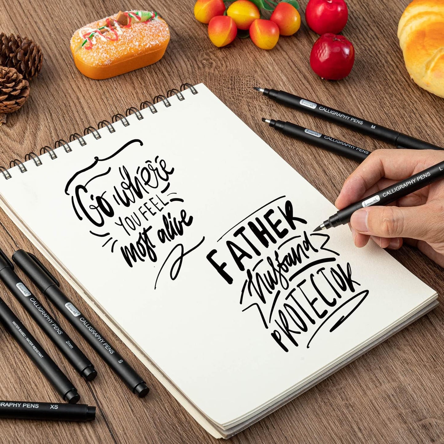 Calligraphy Pens,8 Size Calligraphy Pens for Writing,Brush Pens Calligraphy Set for Beginners, Hand Lettering Pens