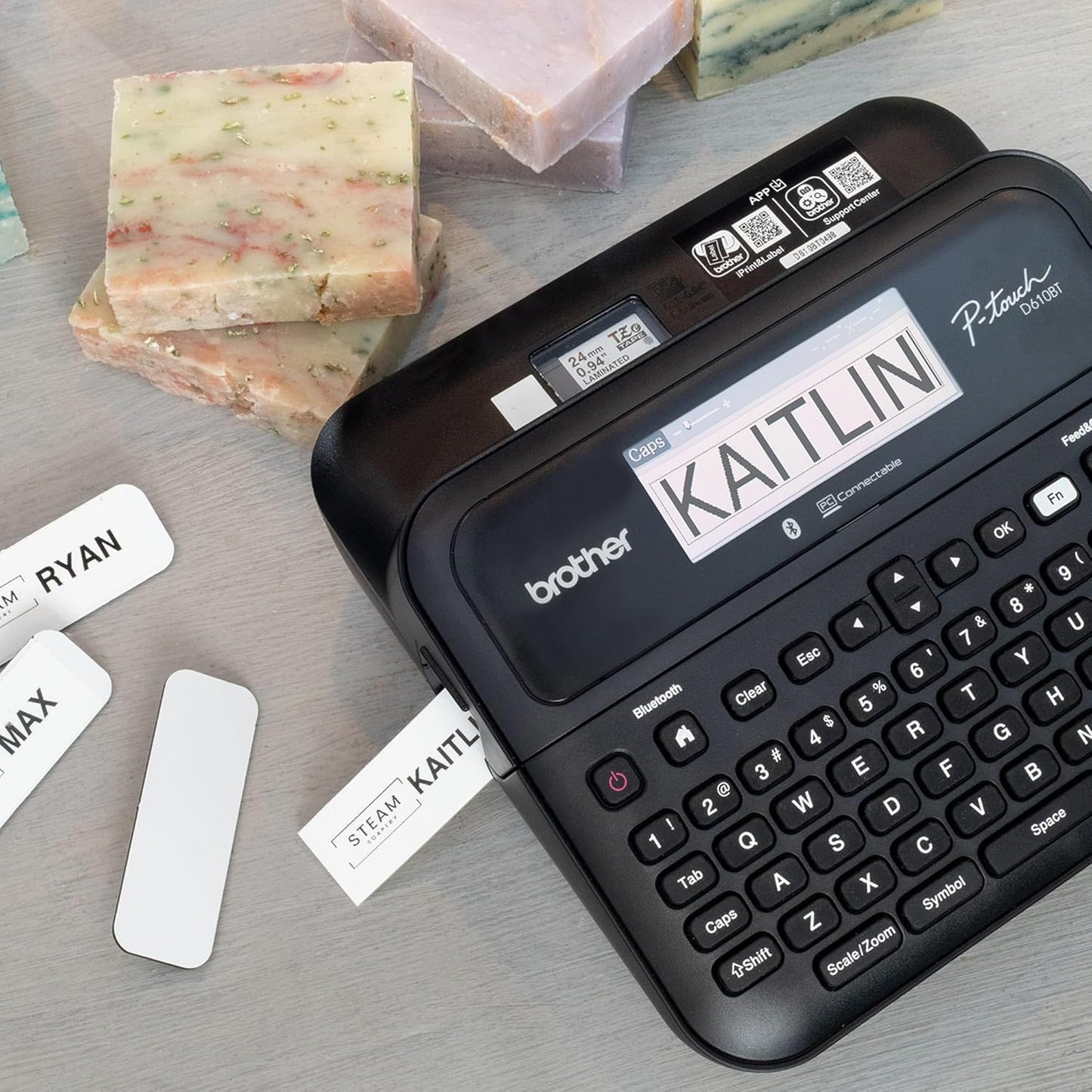 Brother P-touch PT- D610BT Business Professional Connected Label Maker | Connect and Create via Bluetooth® on TZe Label Tapes up to ~1 inch