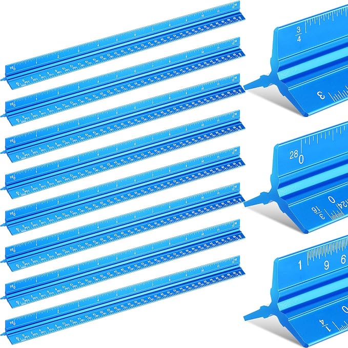 Macarrie 10 Pcs Architectural Scale Ruler 12" Architect Engineers Scale by Macarrie