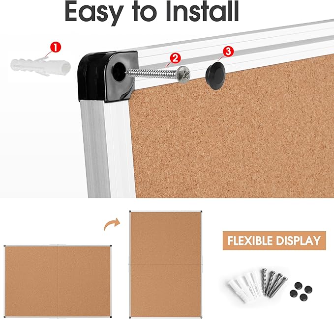 Extra Large Cork Bulletin Board 60" X 48", Foldable Notice Pin Board - Image 7