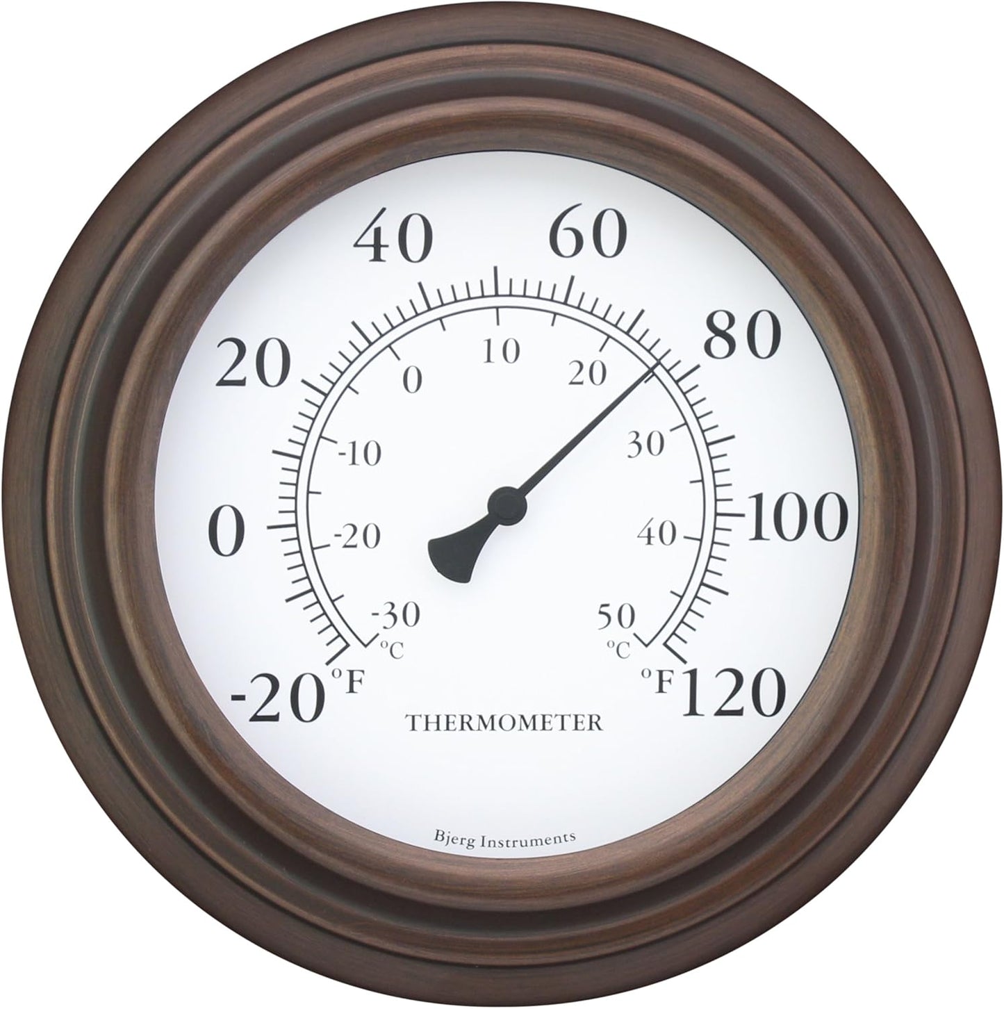 8" Decorative Indoor/Outdoor Patio Wall Thermometer (Bronze)