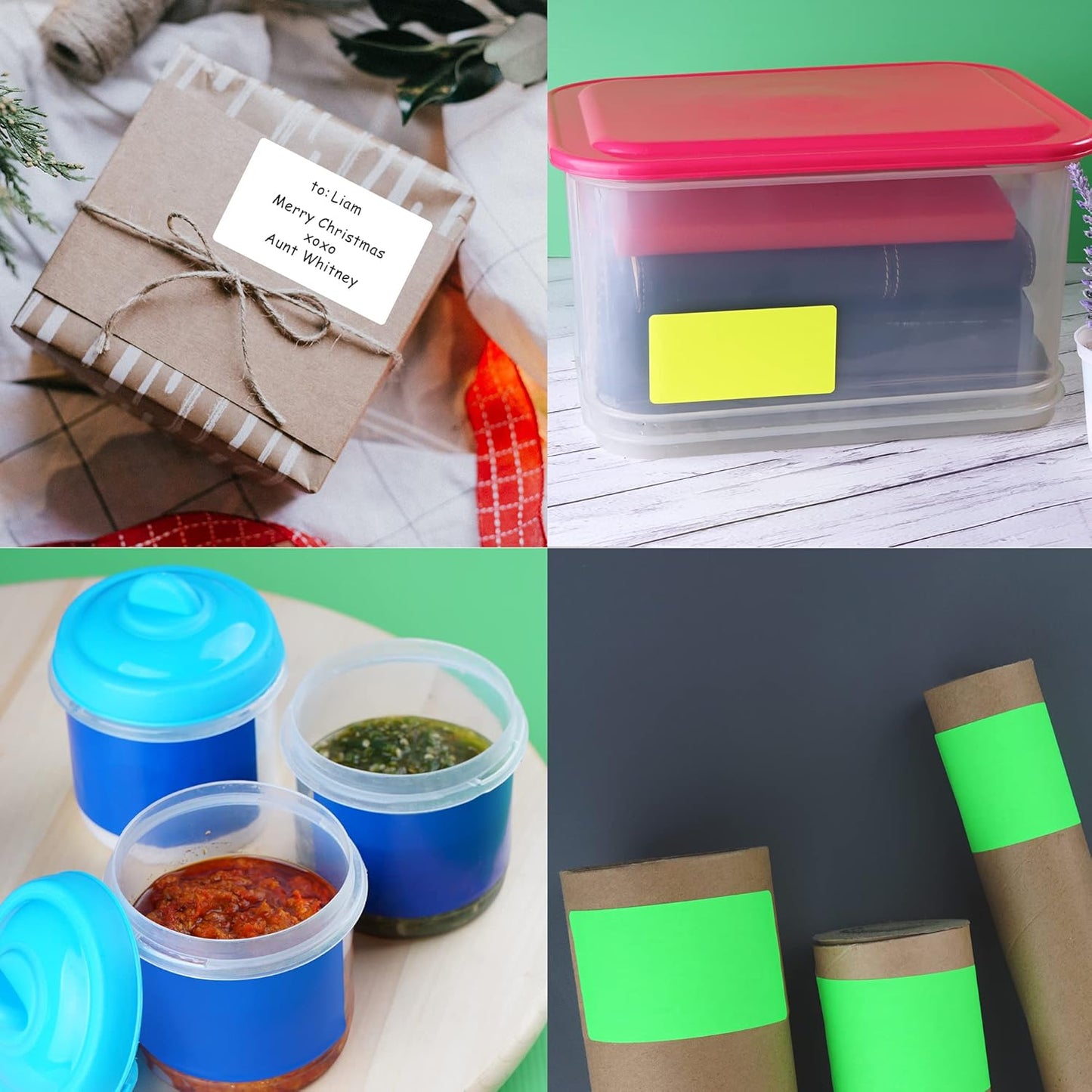 Royal Green All-Purpose Labels Tag Sticker 4x2 inch (100mm x 51mm) White Stickers Roll - 250 Pack
