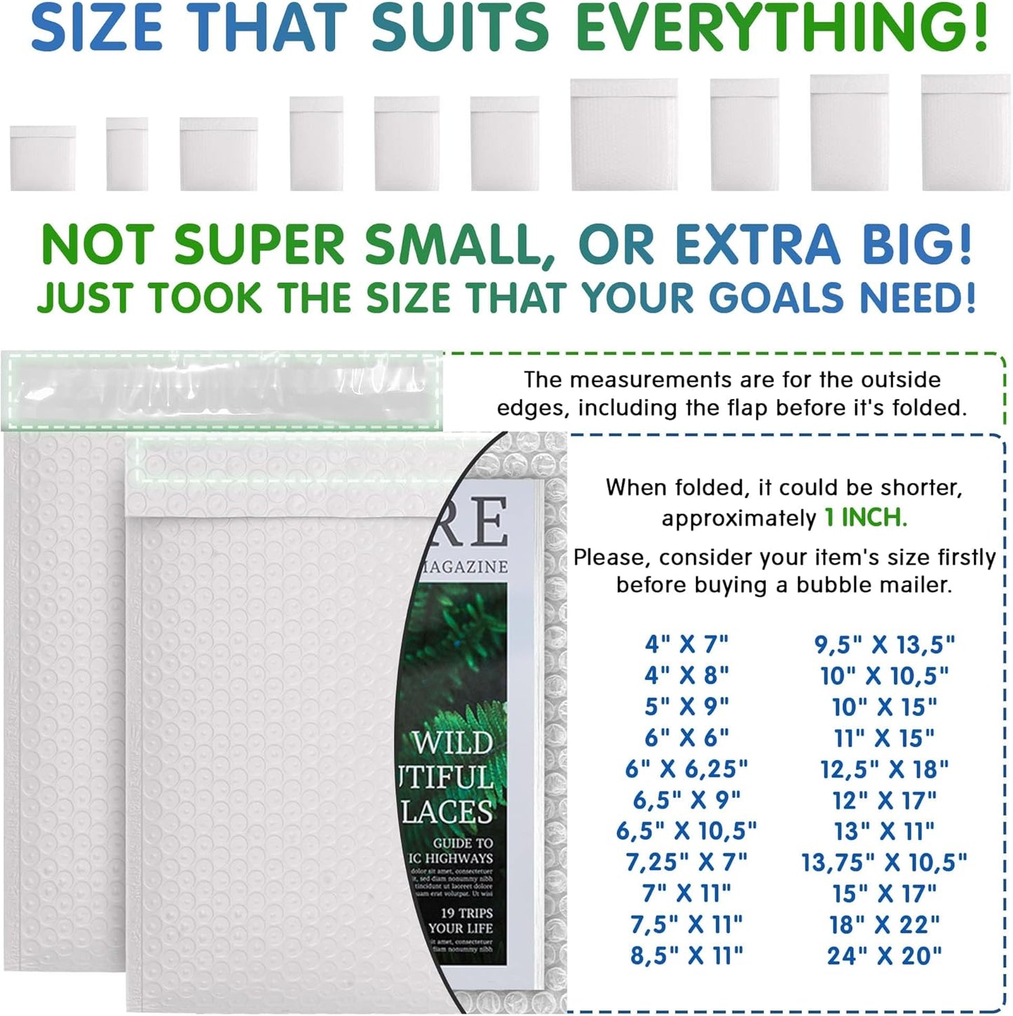 White Poly Bubble Mailers Self Seal, 12.5 x 18 Inch. Pack of 50 Bubble Packaging Envelopes for Shipping. Durable Padded Envelopes Waterproof. Self Seal Padded Mailers. Shipping Packages