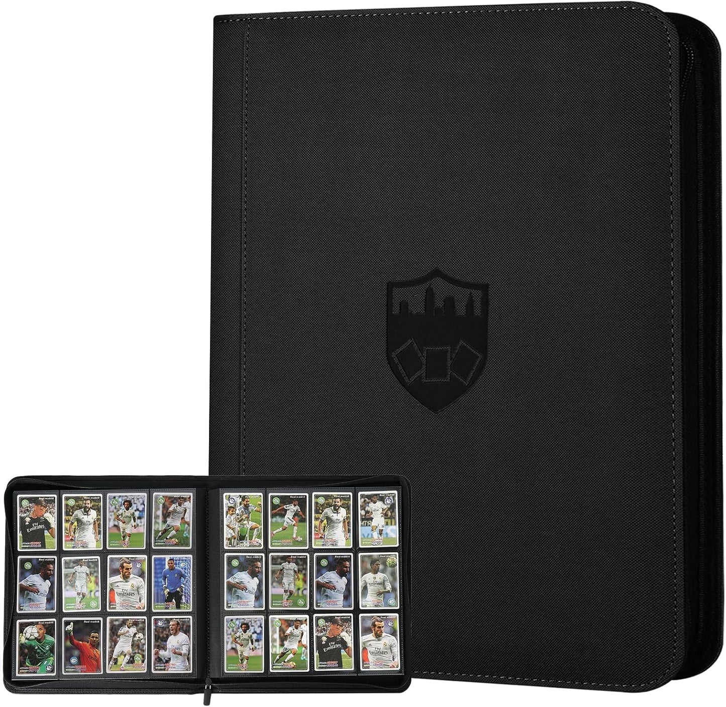 Trading Card Binder 12 Pocket, GERMUN PU Cover Card Binder for 720 Cards, Premium Trading Card Holder Folders, Double Sided Pocket Card Album for MTG, TCG (Black)