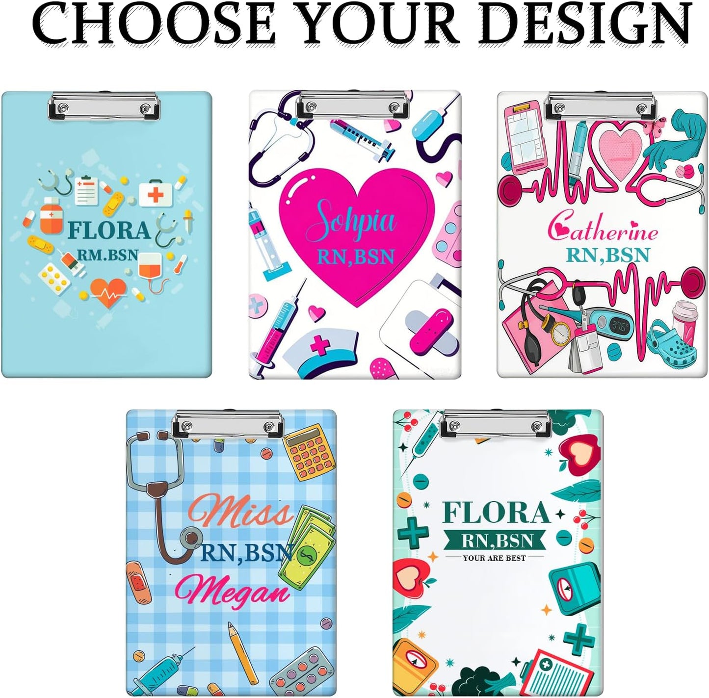 Custom Acrylic Clipboard with Name Logo Personalized Decorative Clipboard for Kids Women Men Custom Gift for Teachers Nurses Coaches Office