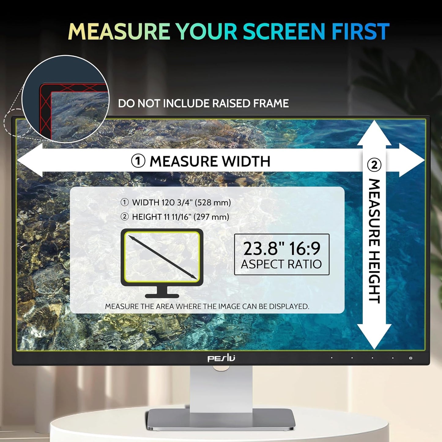 [2-Pack] 23.8 Inch Privacy Screen for Computer Monitor 16:9 Aspect Ratio, Eye Protection Anti Blue Light Glare Shield, 23.8inch Removable Black Blackout Anti Spy Desktop Security Private Filter