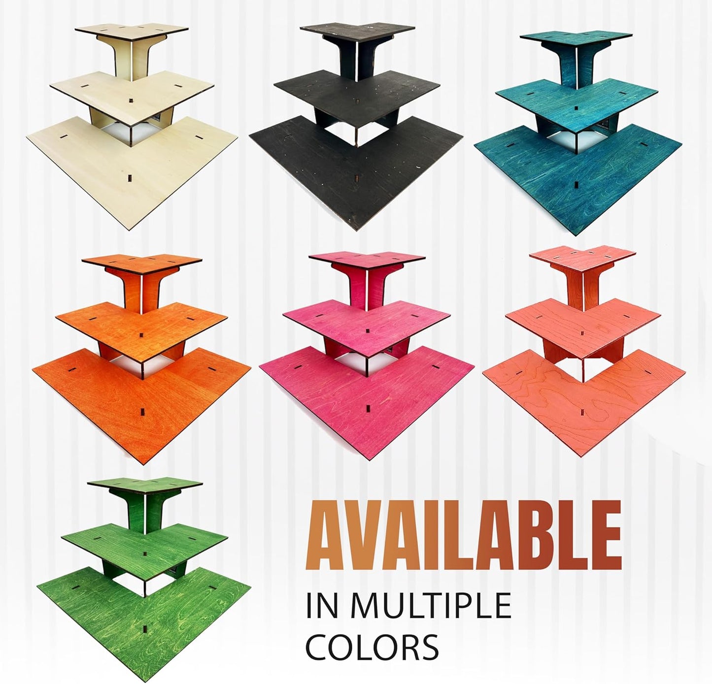 TORCHED DISPLAYS Greeting Card Organizer Display Stand – 3-Tiered Picture Stands for Display – Multipurpose Wooden Stand Ideal for Greeting Cards, Photos, Birthday Cards, Baseball Card Stand