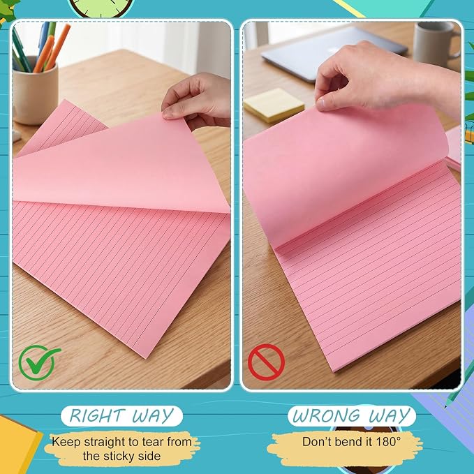 Crtiin 8 Pads Large Sticky Notes 8.5x11 Inch Lined Jumbo Sticky Notes - Image 5