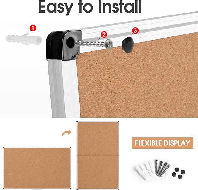 Extra Large Cork Bulletin Board 72" X 48", Foldable Notice Pin Board - Image 7