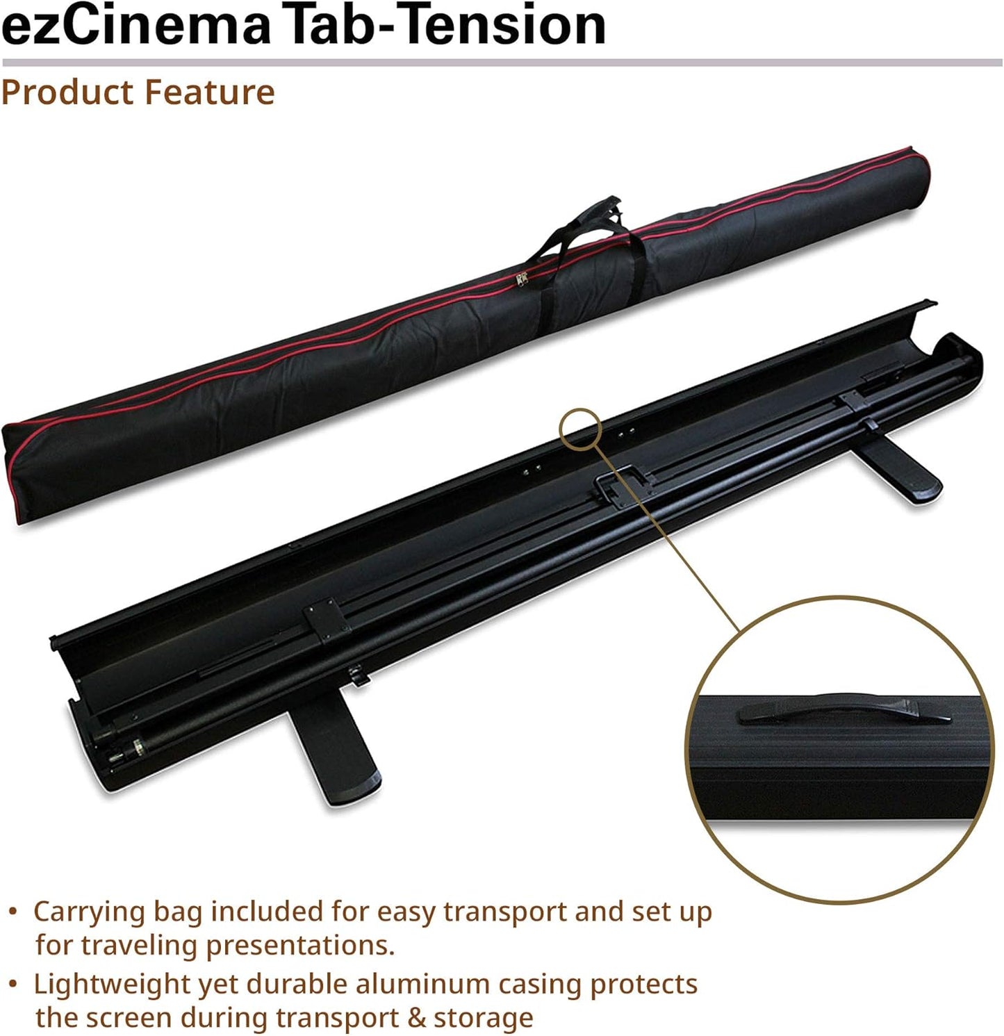 Elite Screens ezCinema Tab Tension, 100-Inch 4:3 Portable Manual Floor Pull Up Scissor Backed Projector Screen, Office School Front Projection +Carry Bag, US Based Company 2-Year Warranty - FT100XWV