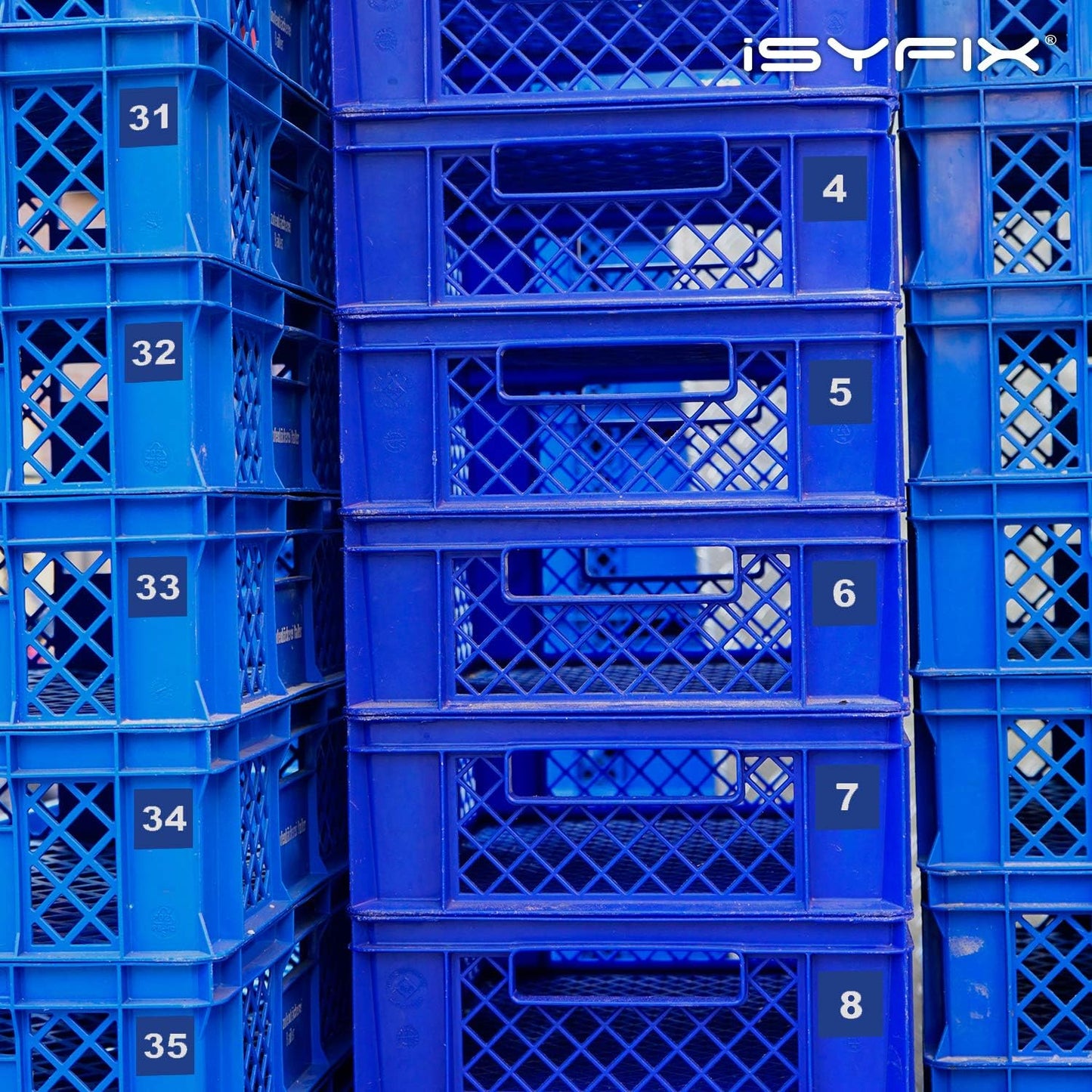 iSYFIX Blue Consecutive Number Stickers – 1 to 100, 2-inch, 1 Set – Vinyl Self Adhesive Premium Decal, Ideal for Inventory, Storage, Organizing, Boxes, Bins, Toolbox, Lockers & More, Indoor/Outdoor