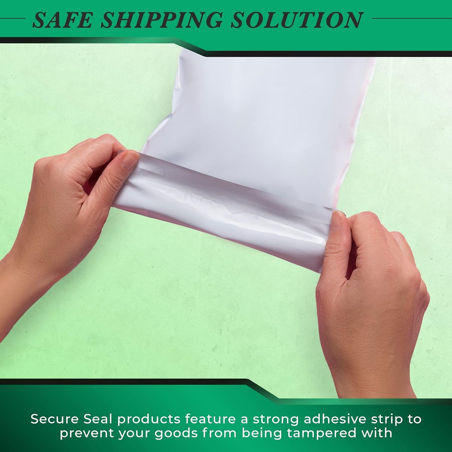 100 Pack Secure Seal White Poly Mailers - 24x24 Safe Shipping Bags - E-Commerce Self Sealing 2 Mil Poly Envelopes for Shipping