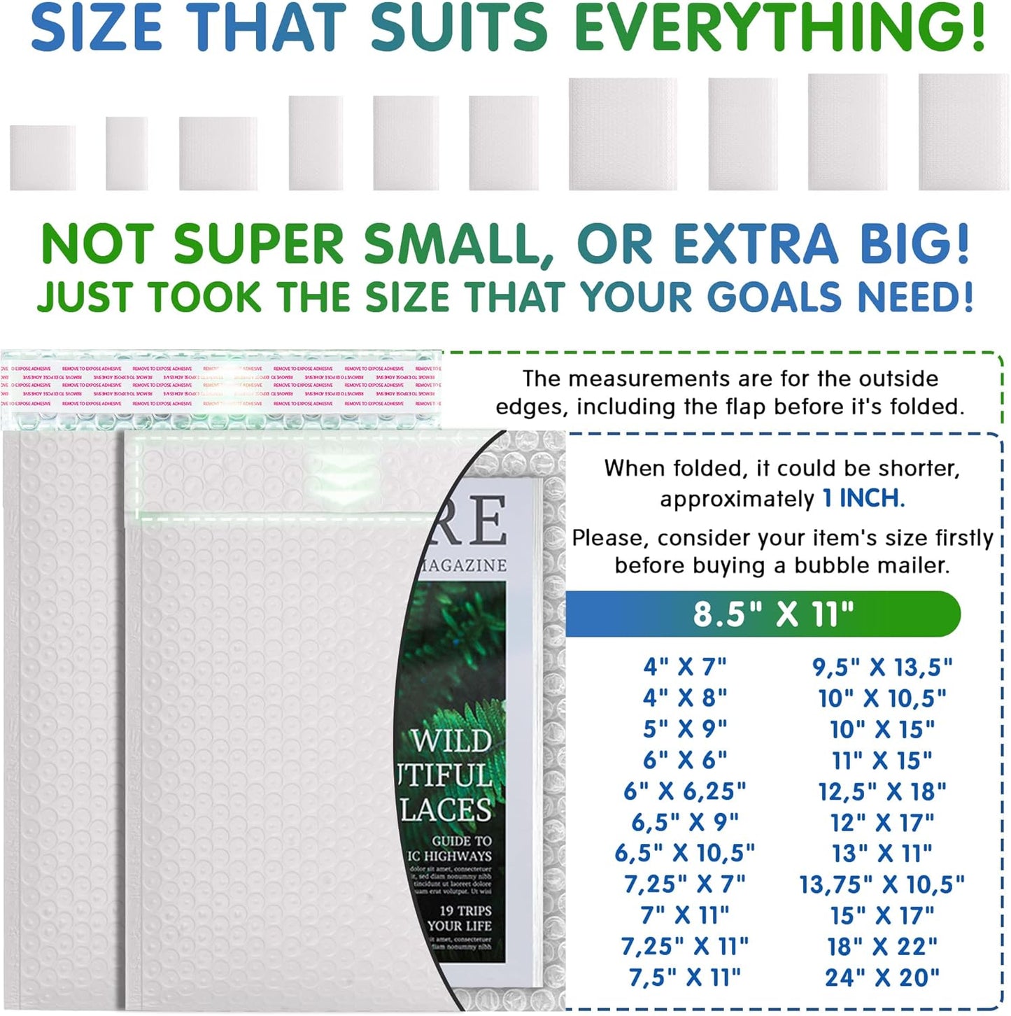 White Poly Bubble Mailers 12.5 x 18 Inch. Pack of 100 Padded Envelopes Waterproof. Self Seal Padded Mailers with Durable Seams. Lightweight Padded Shipping Envelopes for Mailing Fragile Things