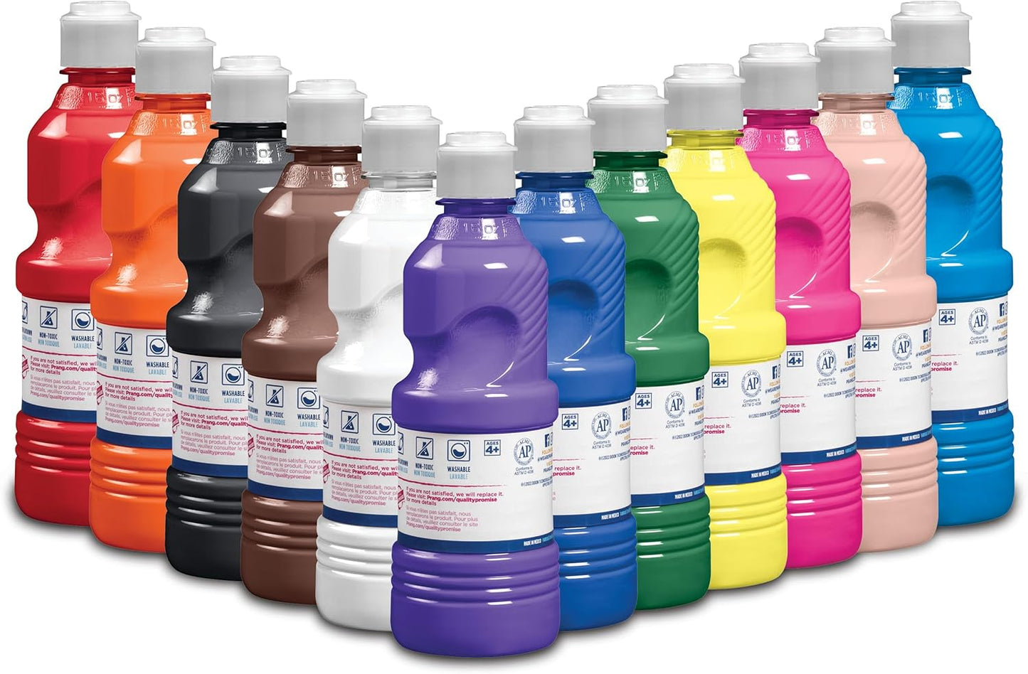 Prang Washable Tempera Paint, Assorted Colors, 16 Oz., 12 Count