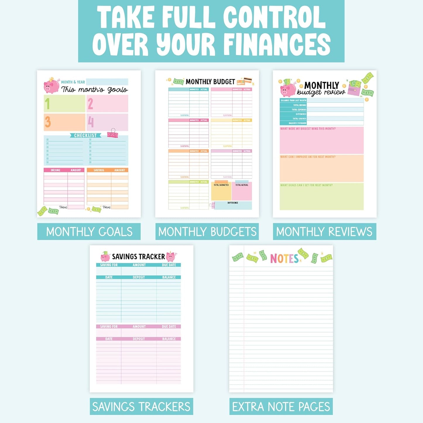 Hadley Designs 2025 Budget Planner and Monthly Bill Organizer - Monthly Budget Planner 2025, Financial Planners Budgeting Book, Bill Tracker Notebook For Expenses, Undated Finance Organizer Journal