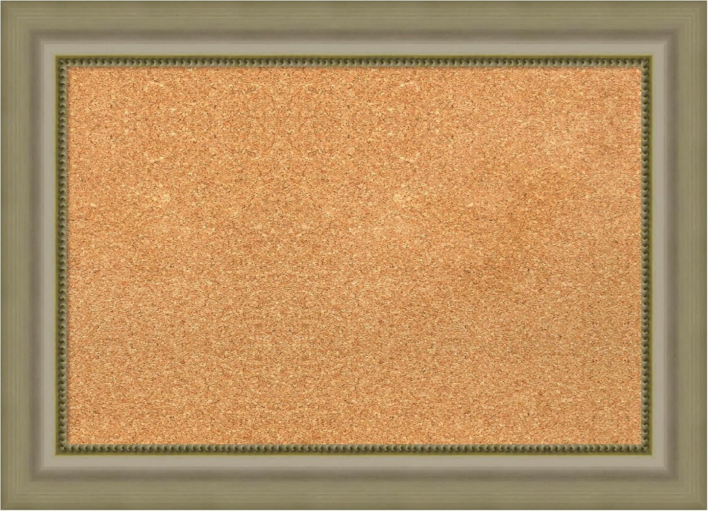 Amanti Art Natural Cork Board for Wall, 21x29 Vision Board with Silver Wood Frame, Medium Corkboard Office Decor for Home Organization, Traditional Corkboard Pinboard to Display Items for Home