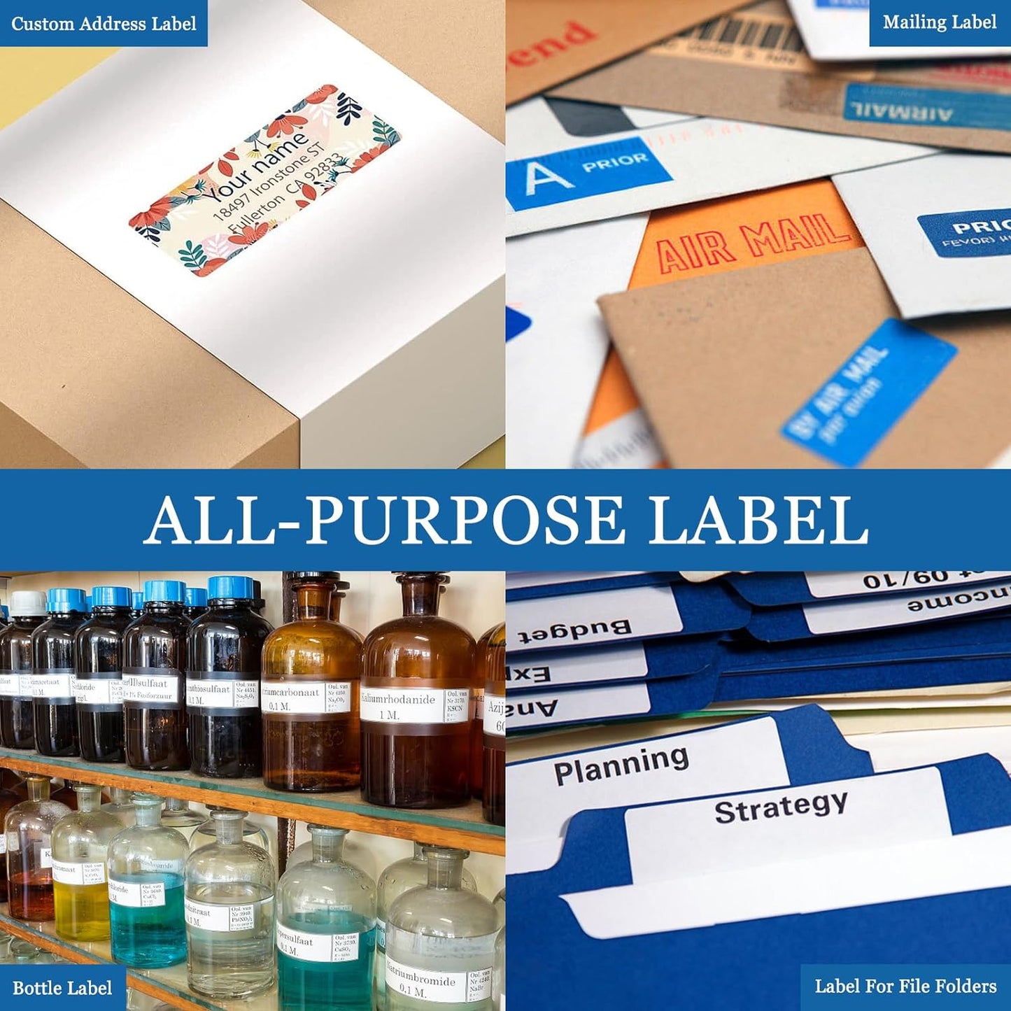 [500 Sheets 15000 Labels] BESTIKER Address Labels 1” x 2-5/8” Shipping Mailing Labels 30 per Page Printable FBA Barcode Label, Laser & Inkjet Printer Labels 30up White