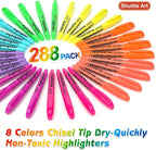 Shuttle Art 288 Pack Highlighters, Highlighters Assorted Colors Set, 8 Bright - Image 2
