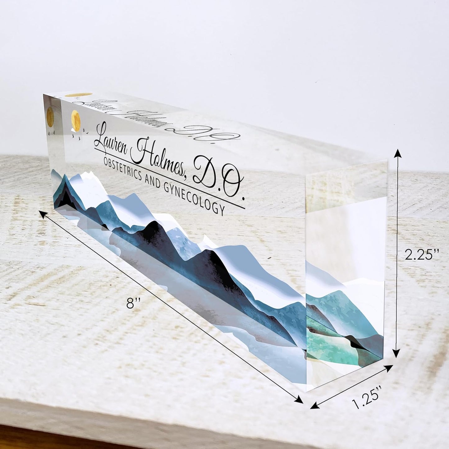 Personalized Acrylic Desk Plaque, Customizable Acrylic Name Plate Block, Executive Desk Name Sign, Social Worker Name Sign