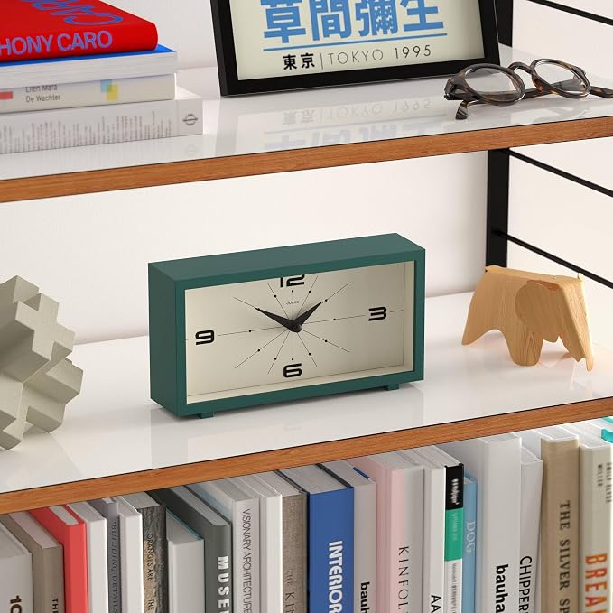 JONES CLOCKS® Odeon Desk Clock | Modern Rectangular Design | Green | Stylish - Image 5