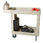 BRUTE Heavy Duty 2-Shelf Utility/Service Cart, Lipped Shelves, Ergonomic Handle - Image 5