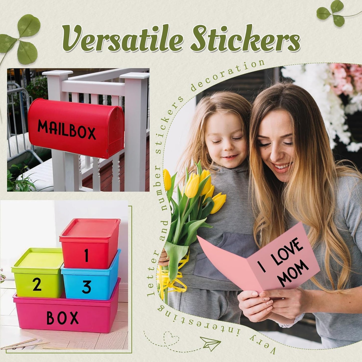 600Pcs Letter Stickers 20Sheets Alphabet Stickers Vinyl Mailbox Numbers Self Adhesive Waterproof Large Sticker Letters for Water Bottle Poster Board School Craft Classroom Address Decor(Black,2Inch)