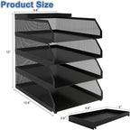 Natwind 4-Tier Paper Organizers, Desk Organizer, Stackable Paper Tray, Desk - Image 2