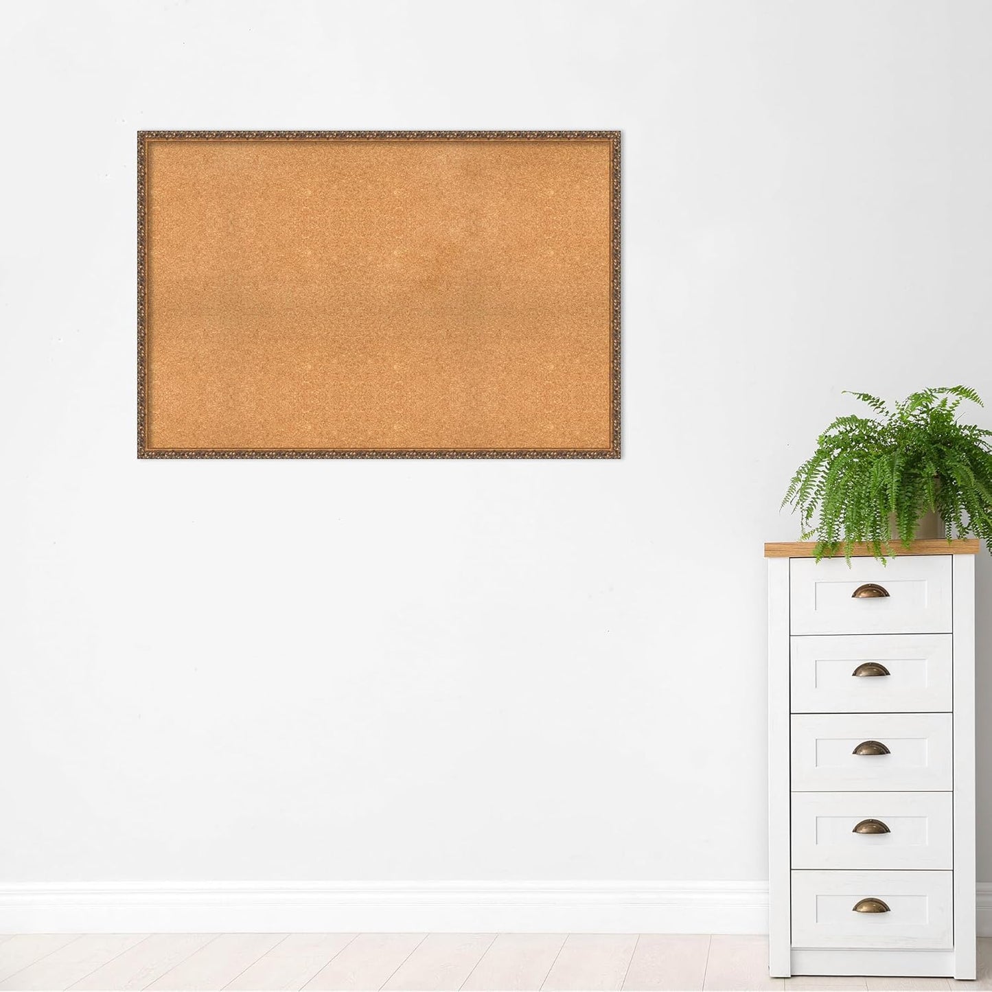 Amanti Art Natural Cork Board for Wall, 34x50 Vision Board with Bronze Frame, Oversize Corkboard Office Decor for Home Organization, Traditional Corkboard Pinboard to Display Items for Home