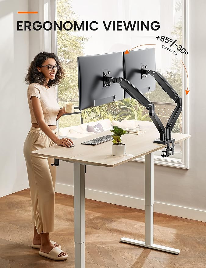 ErGear Dual Monitor Desk Mount up to 40 inches Screens, Max 26.4lbs Capacity - Image 7
