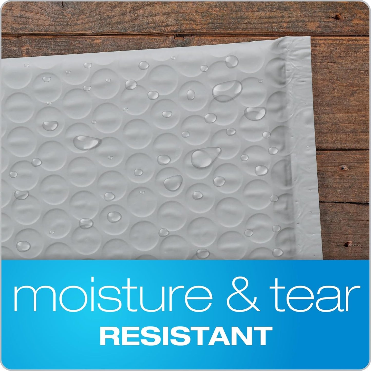 Quality Park Bubble Mailers, 6" x 9", Gray Poly Mailers, Padded Envelopes, Shipping Bags, Water Resistant, Self Seal, 50 Per Box (QUA85911)