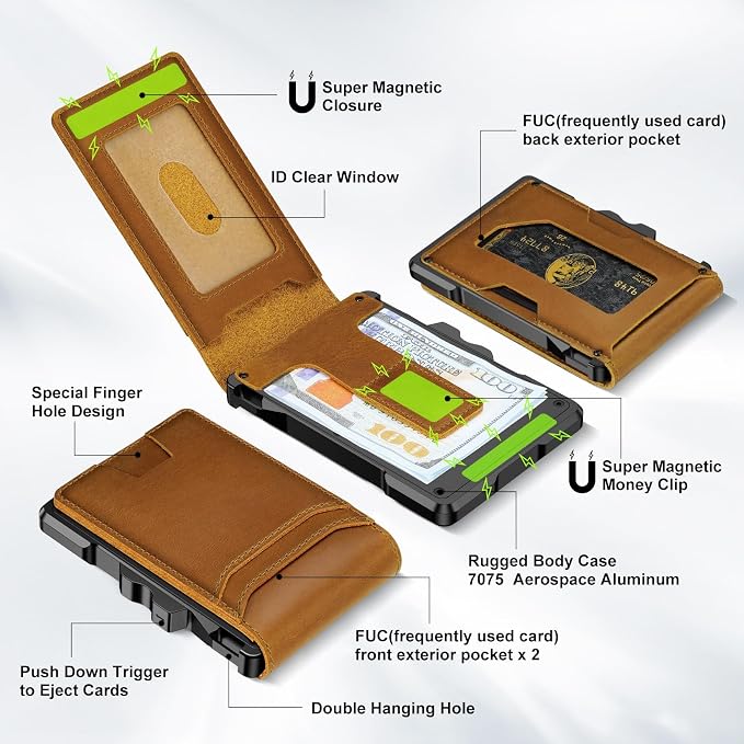 furid Genuine Leather Wallet for Men: Slim RFID Minimalist Wallets - Image 2