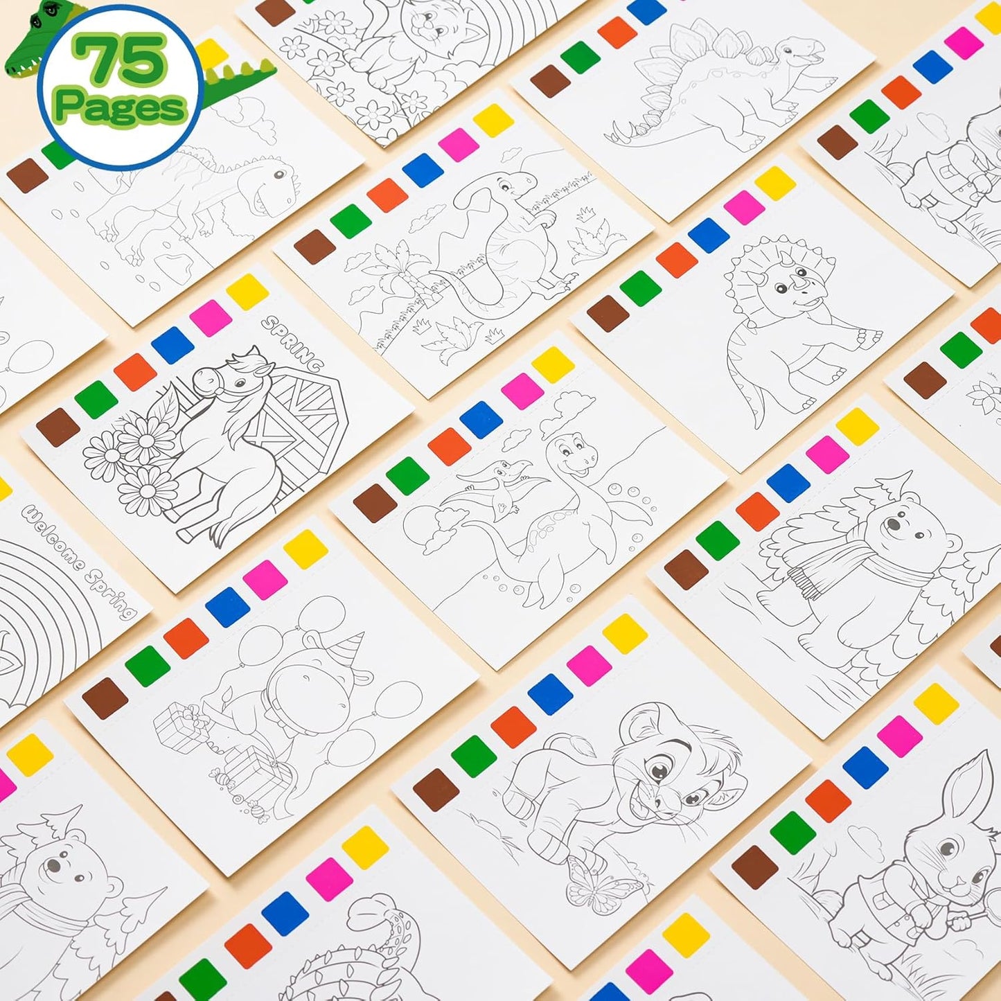Rotu Party Favors for Kids 4-8, 15 Pack Goodie Bags Stuffers for Kids Paint with Water Coloring Books for Ages 8-12 Watercolor Painting Set Birthday Gifts Classroom Prizes, 106Pcs