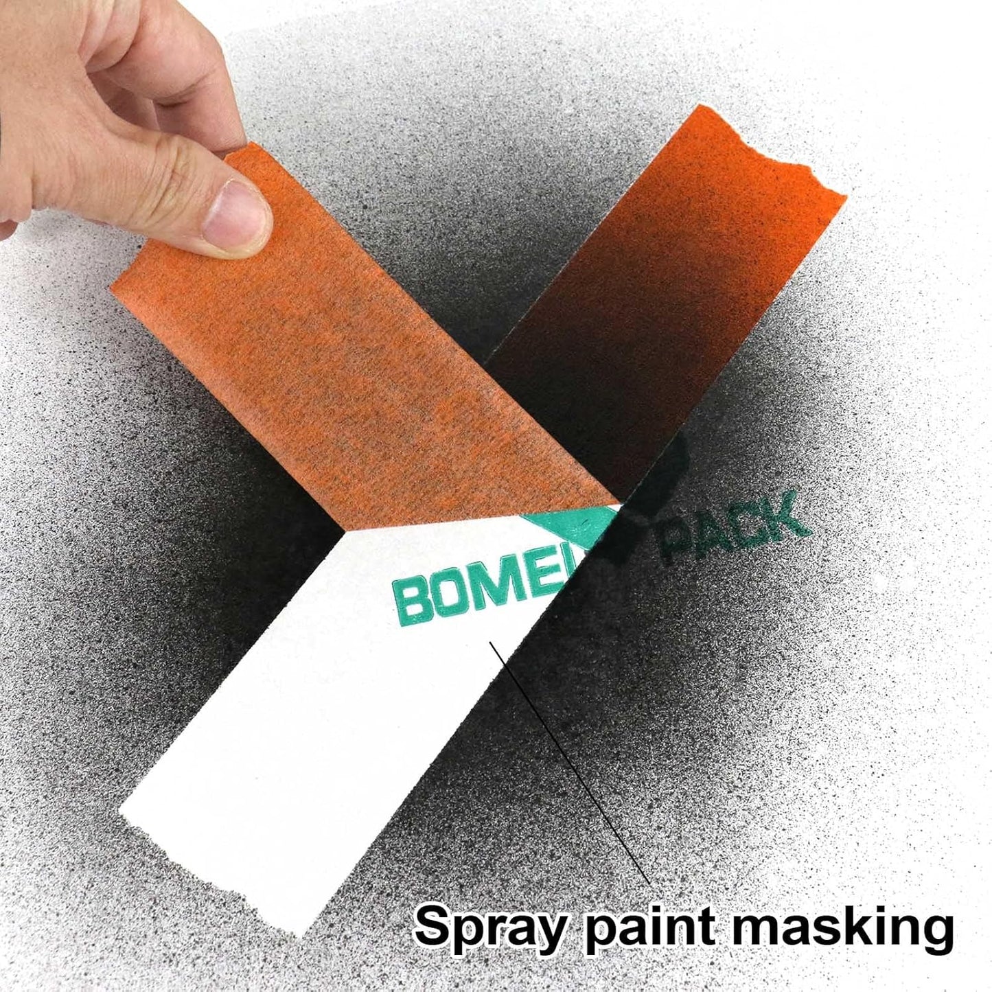 BOMEI PACK 2 Inch Wide Masking Tape, Orange Painters Tape 3 Rolls x 2 inch x 60 Yards (180 Total Yards) Residue-Free Painting Tape for Labeling, DIY Crafting, Decoration and School Projects