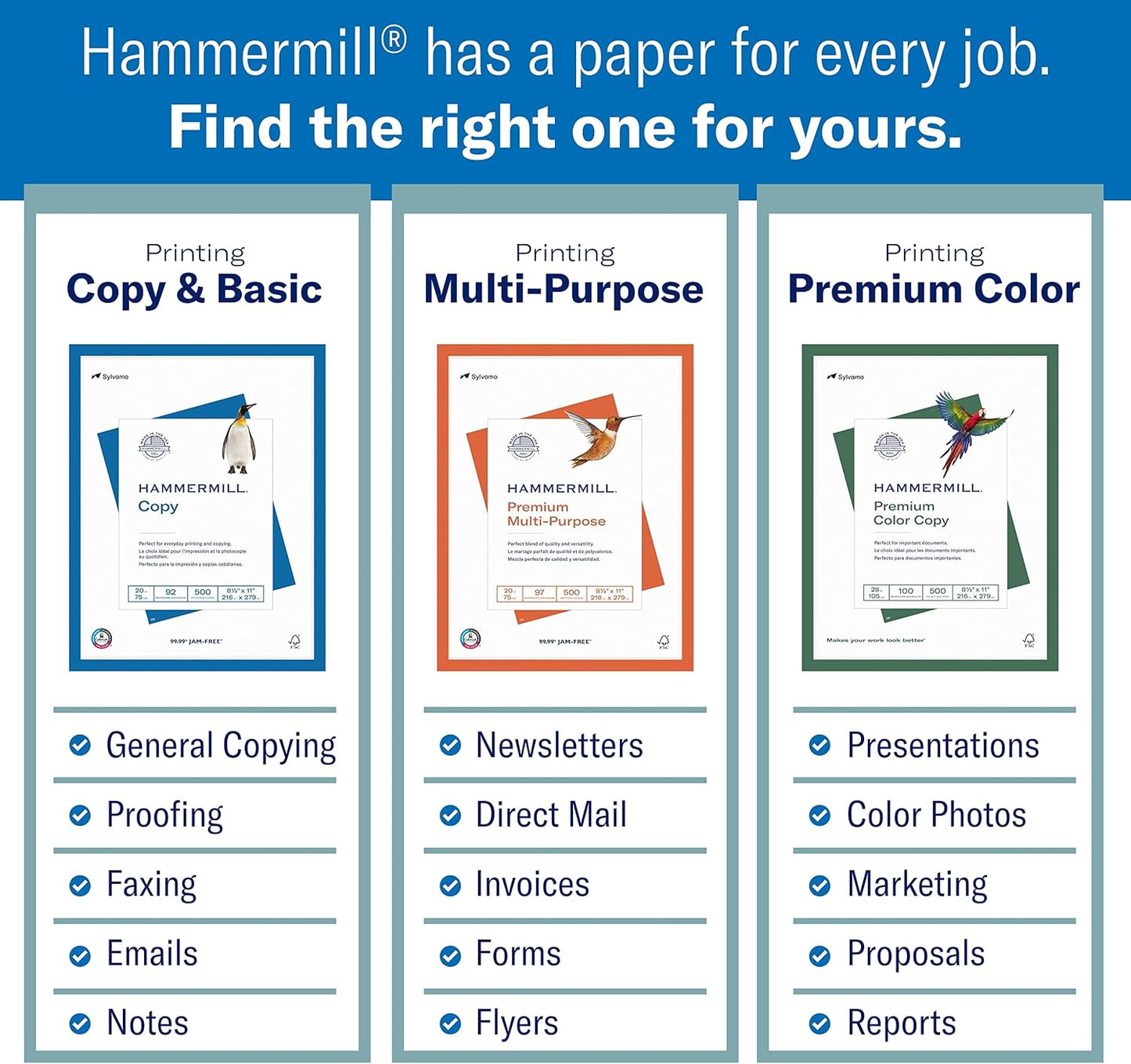 Hammermill Printer Paper, Premium Color 32 lb Copy Paper, 11 x 17 - 1 Ream (500 Sheets) - 100 Bright, Made in the USA, 102660R