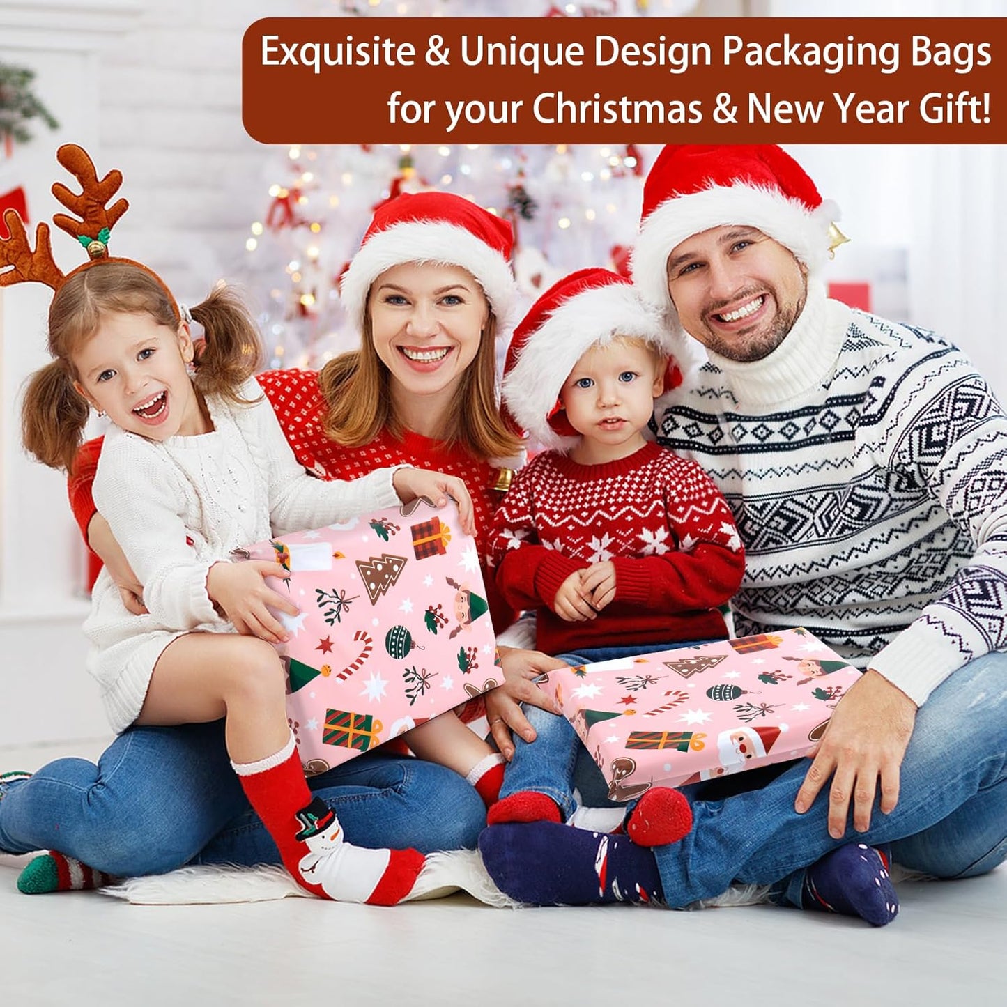 Oududianzi Christmas Poly Mailers 10x13, 100Pack Christmas Shipping Bags, Christmas Mailing Bags, Christmas Mailers Poly Bags for Shipping, Holiday Poly mailers 10x13, Christmas Packaging Bags