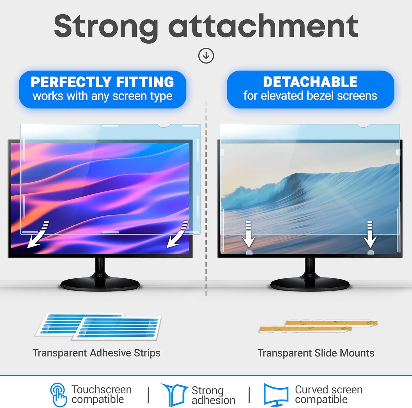 23.6 inch Anti-Glare Blue Light Blocking Screen Protector Panel for 16:9 Widescreen Computer Monitor and Laptop - PC Anti-UV Eye Protection Filter Film - Anti-Scratch Diagonal Frame Shield [1 Pack]