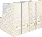 BLU MONACO | Cardboard Magazine File Holder Set of 4 | Vertical Magazine File by Blu_Monaco