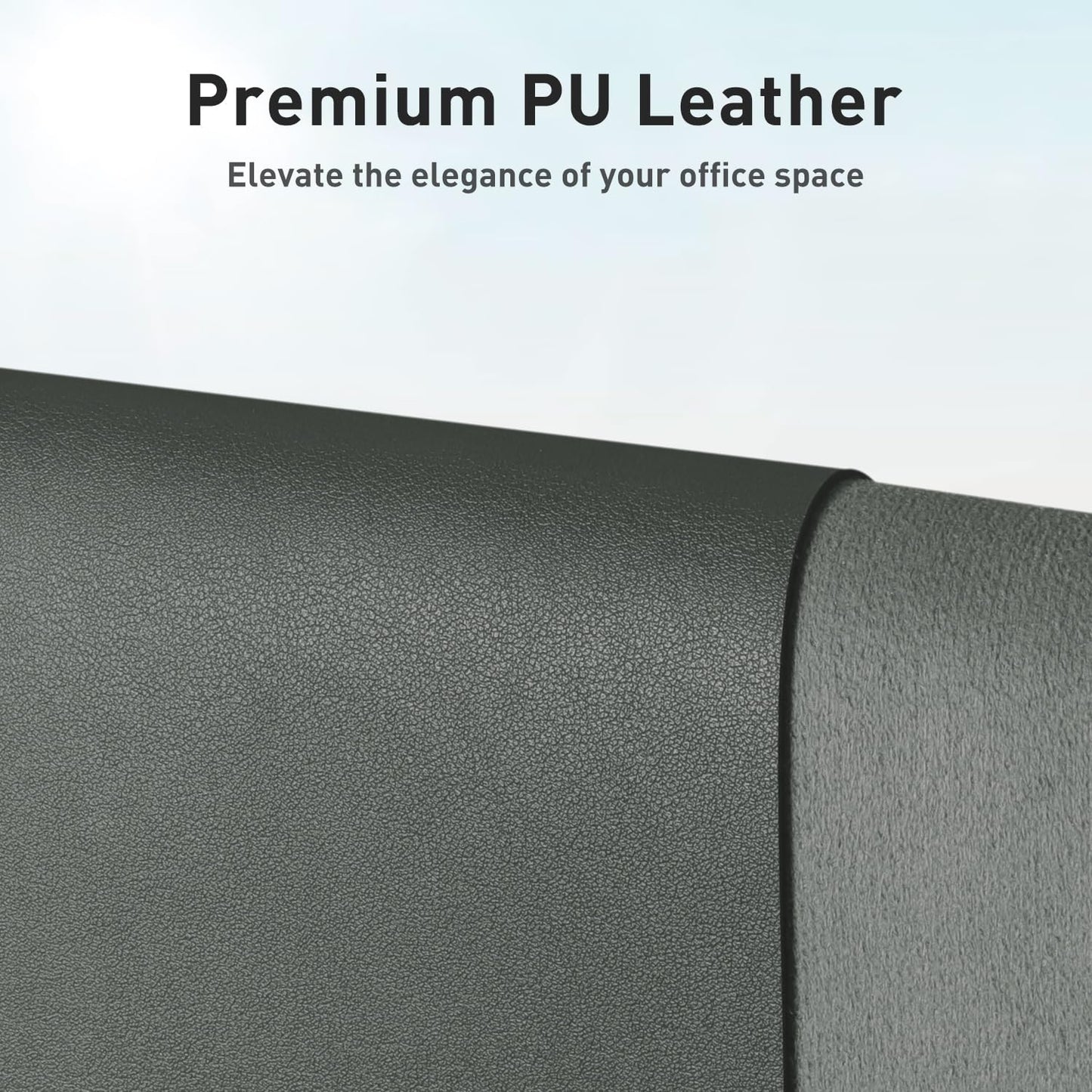 Aothia Leather Desk Pad Protector, Office Desk Mat, Large Mouse Pad, Non-Slip PU Leather Desk Blotter, Laptop Desk Pad, Waterproof Desk Writing Pad for Office and Home (48"x17", Jungle Green)