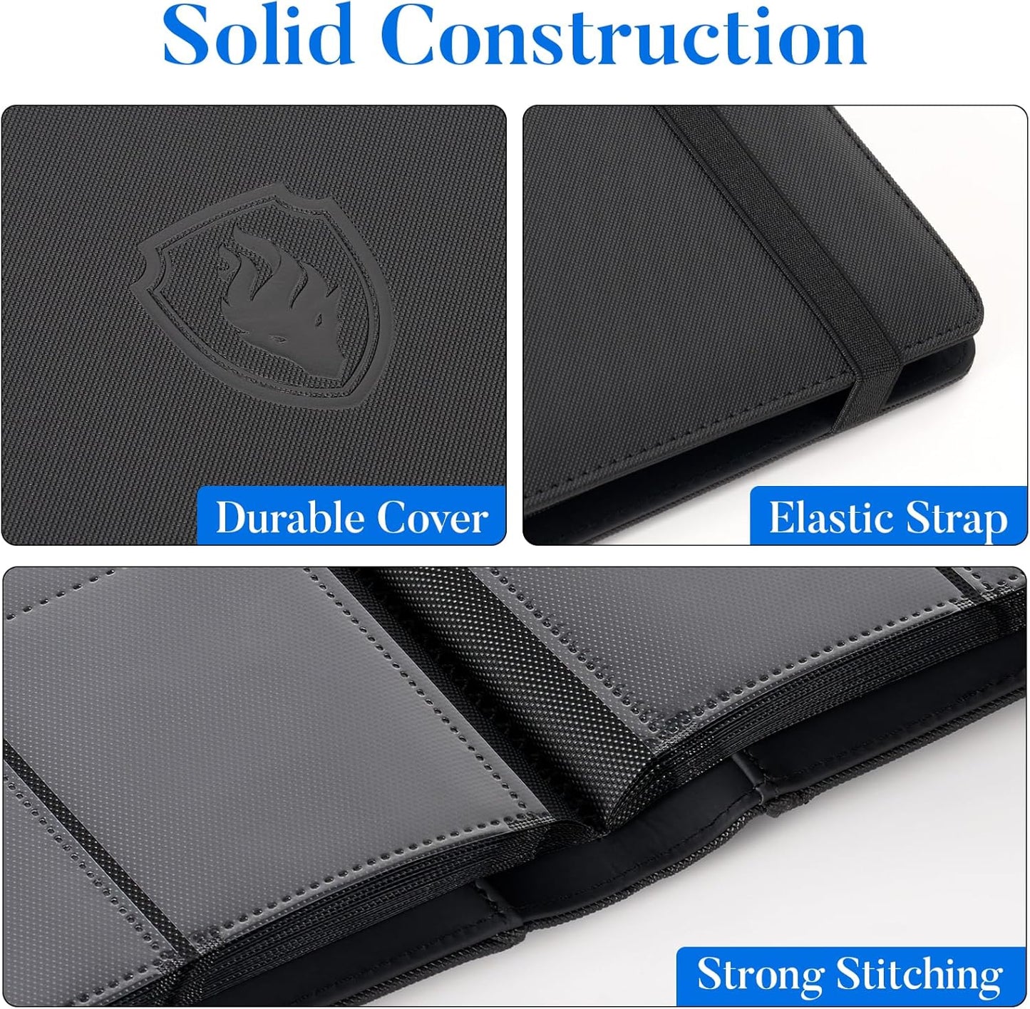 Premium 9 Pocket Card Binder for 540 Cards, Fabmaker PU Cover Trading Card Binder, Sturdy Card Collection Album, Sleek Card Holder Folders for YuGiOh, MTG, TCG, Game Cards & Sports Cards, Green