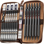 Nicpro 30PCS Black Metal Mechanical Pencil Set in Leather Case, Art Drafting by Nicpro