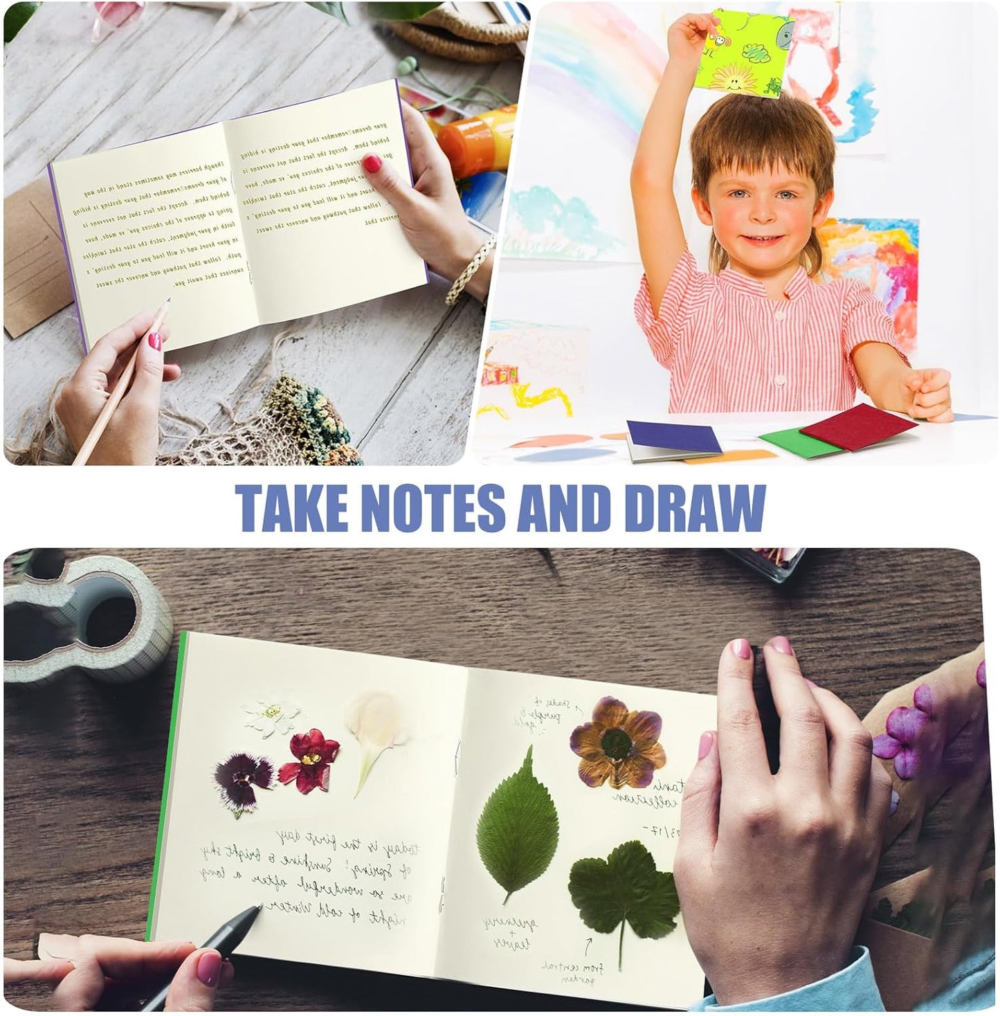 Thenshop 50 Pack Mini Pocket Kraft Notebooks Bulk 4 x 4 Inch Journal Notepads with Dot Memo Sketchbooks Writing Notepad for Party Favors Supplies(Fresh Color,Blank Page)